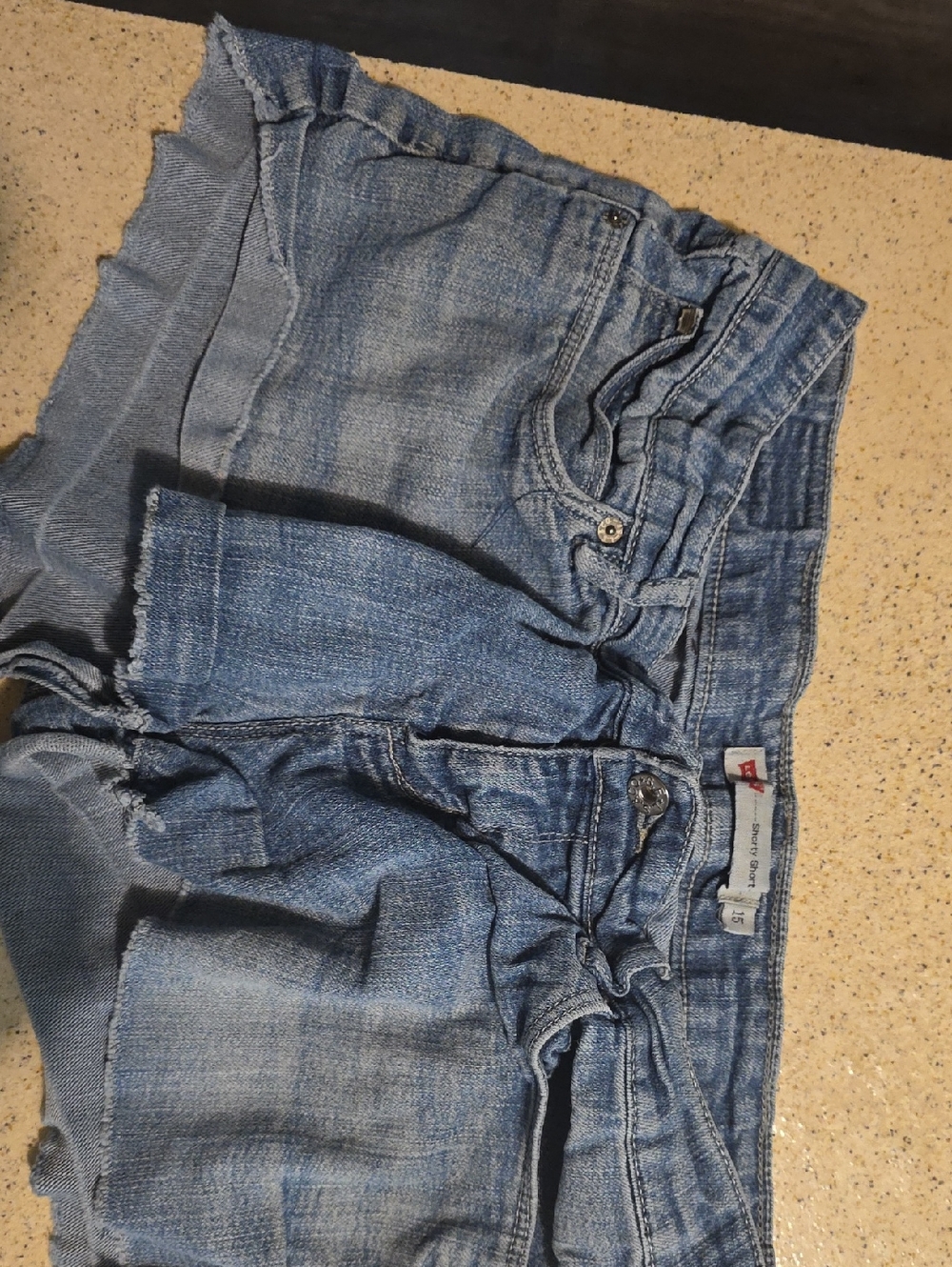 Levi's Light Blue Denim Shorty Shorts